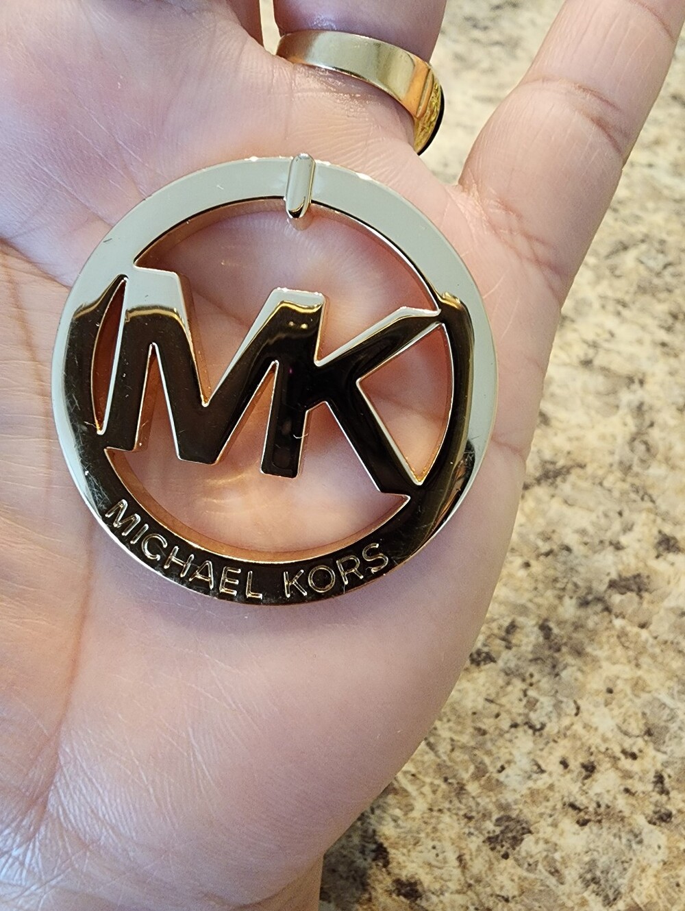 Michael Kors Gold-tone MK Circle Key Ring